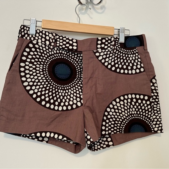 Marni Pants - Marni Ankara print dusty mauve abstract-print cotton shorts - size 40 (4/6 US)